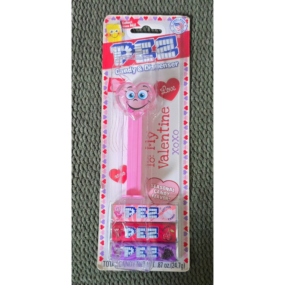 PEZ Valentine Silly Heart Candy Dispenser Pink Seasonal Candy New in Package